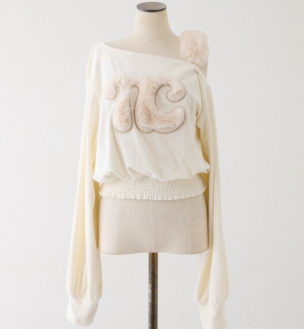 one after another NICE CLAUP「【セットアップ可能】ワンショルロゴトップス」|Tシャツ・カットソー|アイボリー