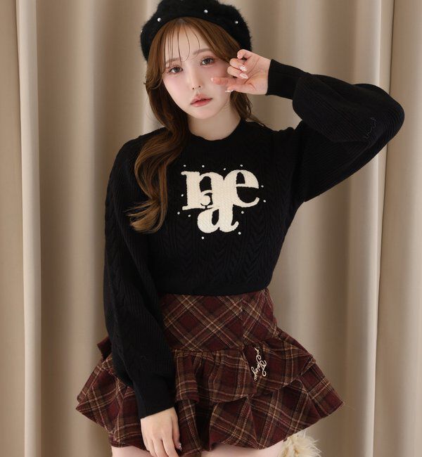one after another NICE CLAUP「【SMサイズ展開】チャーム付きバックレースアップティアードスカパン」|スカート|