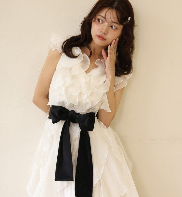 Seemi.by NICE CLAUP「【Seemi.by NICE CLAUP】フリルロングワンピース」|ワンピース|
