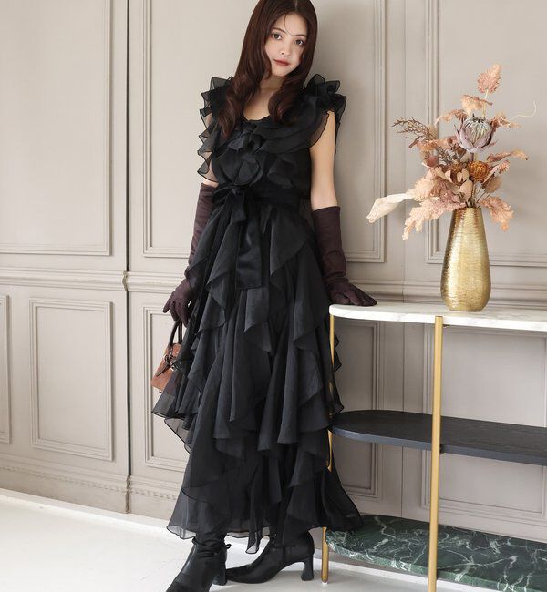Seemi.by NICE CLAUP「【Seemi.by NICE CLAUP】フリルロングワンピース」|ワンピース|