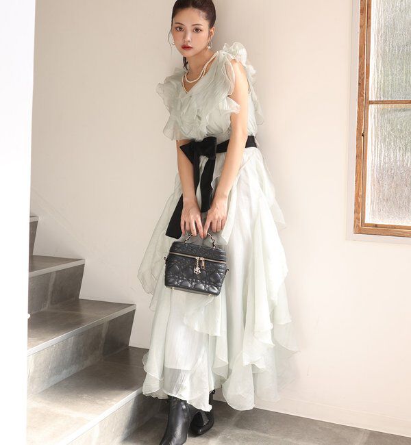Seemi.by NICE CLAUP「【Seemi.by NICE CLAUP】フリルロングワンピース」|ワンピース|