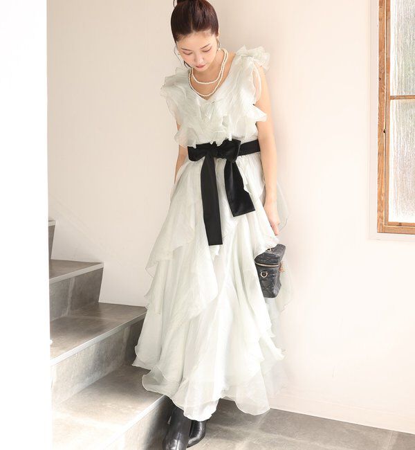 Seemi.by NICE CLAUP「【Seemi.by NICE CLAUP】フリルロングワンピース」|ワンピース|