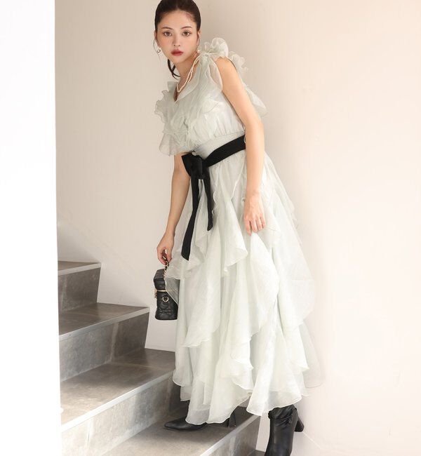 Seemi.by NICE CLAUP「【Seemi.by NICE CLAUP】フリルロングワンピース」|ワンピース|