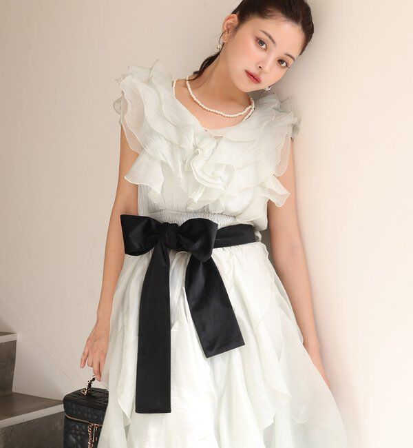 Seemi.by NICE CLAUP「【Seemi.by NICE CLAUP】フリルロングワンピース」|ワンピース|