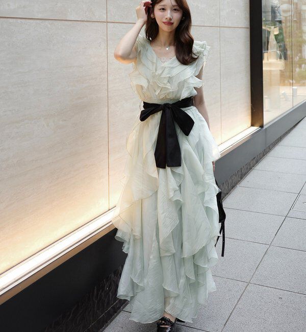 Seemi.by NICE CLAUP「【Seemi.by NICE CLAUP】フリルロングワンピース」|ワンピース|