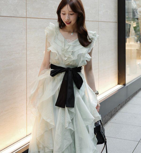 Seemi.by NICE CLAUP「【Seemi.by NICE CLAUP】フリルロングワンピース」|ワンピース|