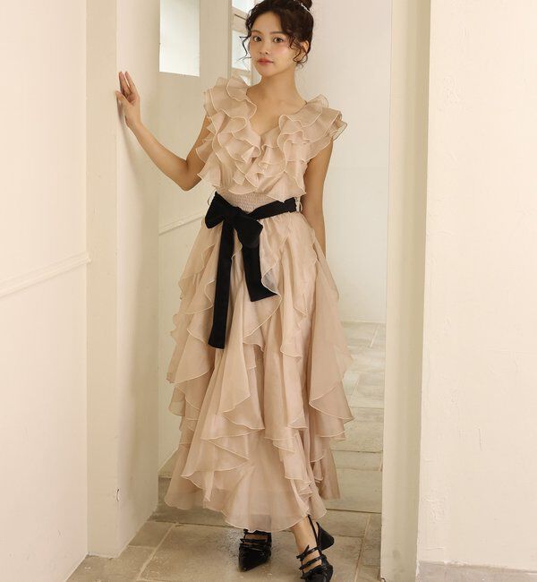Seemi.by NICE CLAUP「【Seemi.by NICE CLAUP】フリルロングワンピース」|ワンピース|