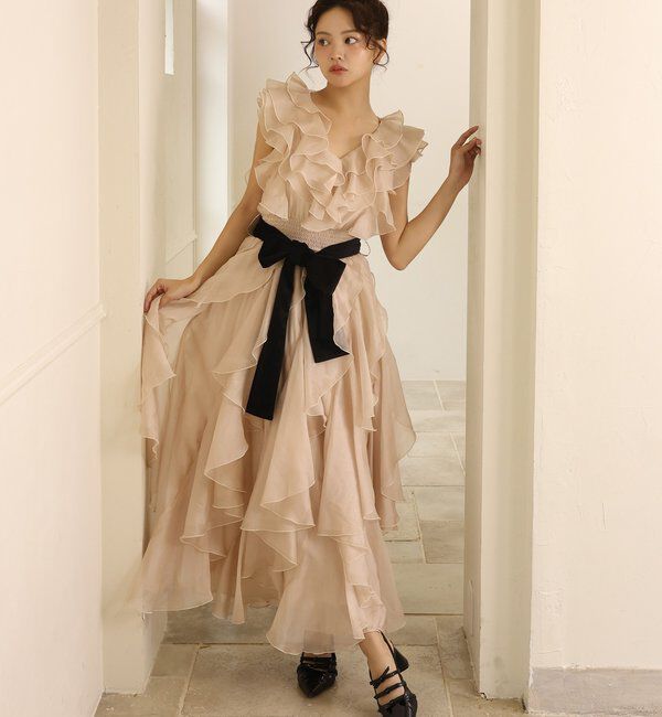 Seemi.by NICE CLAUP「【Seemi.by NICE CLAUP】フリルロングワンピース」|ワンピース|