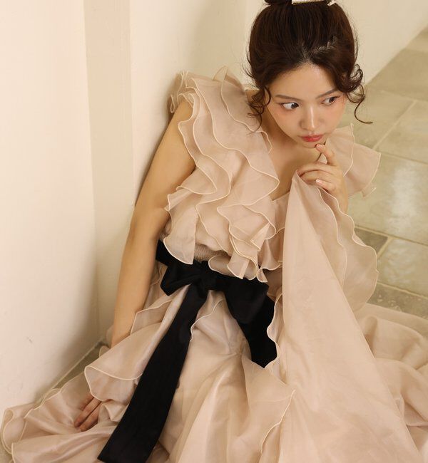 Seemi.by NICE CLAUP「【Seemi.by NICE CLAUP】フリルロングワンピース」|ワンピース|
