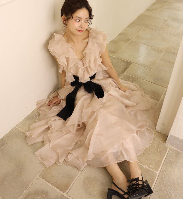 Seemi.by NICE CLAUP「【Seemi.by NICE CLAUP】フリルロングワンピース」|ワンピース|