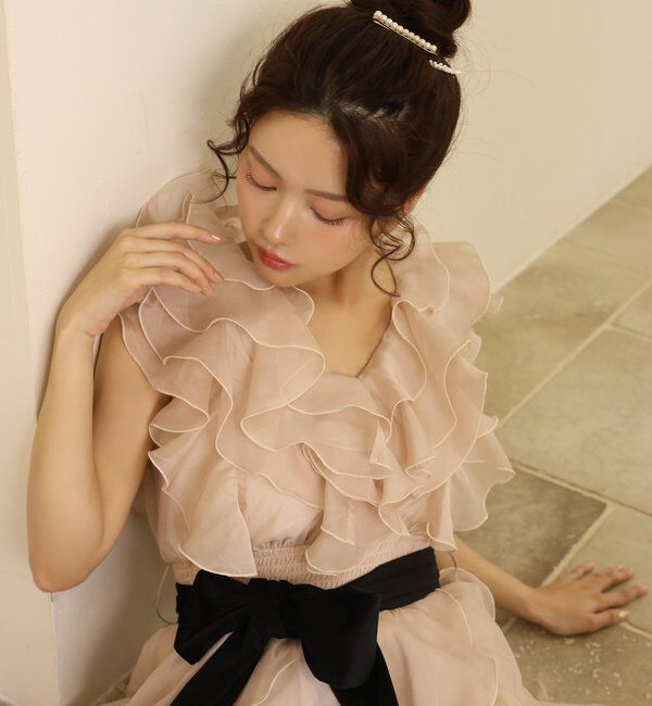 Seemi.by NICE CLAUP「【Seemi.by NICE CLAUP】フリルロングワンピース」|ワンピース|