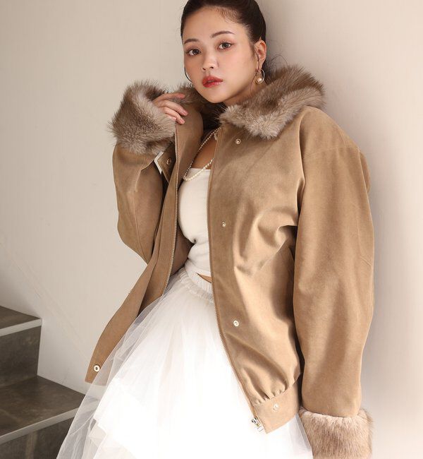 Seemi.by NICE CLAUP「【Seemi.by NICE CLAUP】スウェードジャケット」|ベスト・ジレ|