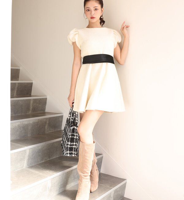 Seemi.by NICE CLAUP「【Seemi.by NICE CLAUP】リボンミニワンピース」|ワンピース|