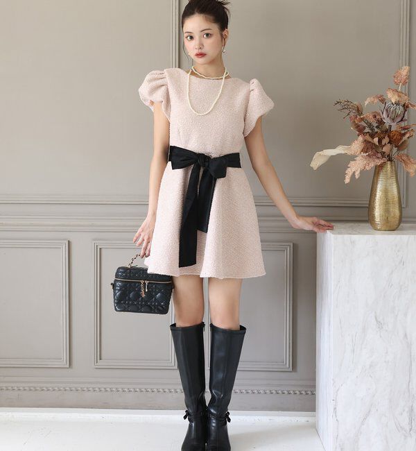 Seemi.by NICE CLAUP「【Seemi.by NICE CLAUP】リボンミニワンピース」|ワンピース|