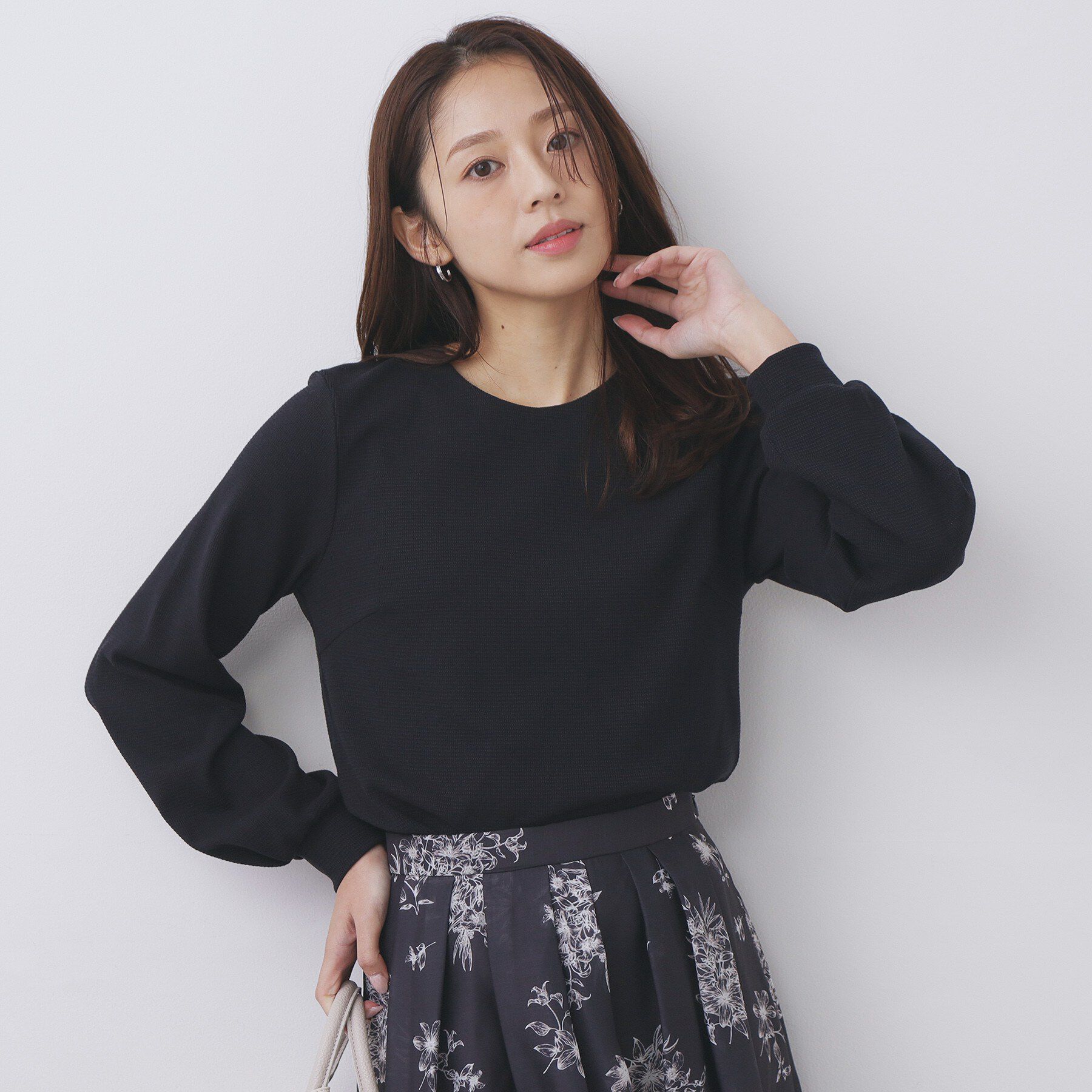 index「レース衿付きピケジャージトップス【洗濯機OK】」|Tシャツ・カットソー|