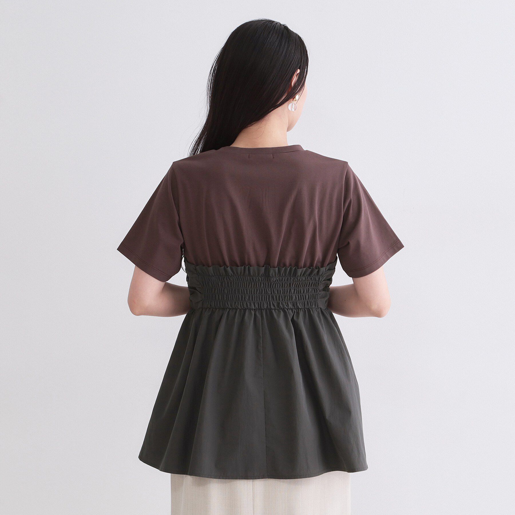 OPAQUE.CLIP「ビスチェドッキングカットソー【洗濯機OK】」|Tシャツ・カットソー|