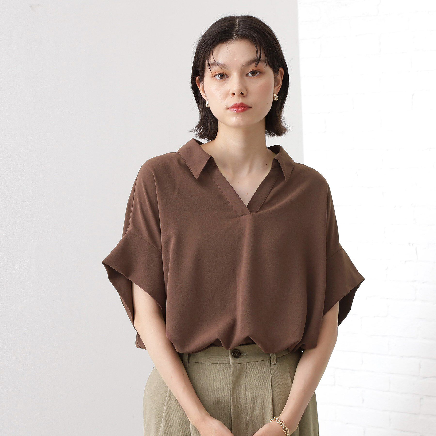 THE SHOP TK「【インしなくても決まる】スキッパーシャツ/接触冷感/防シワ/速乾」|シャツ・ブラウス|