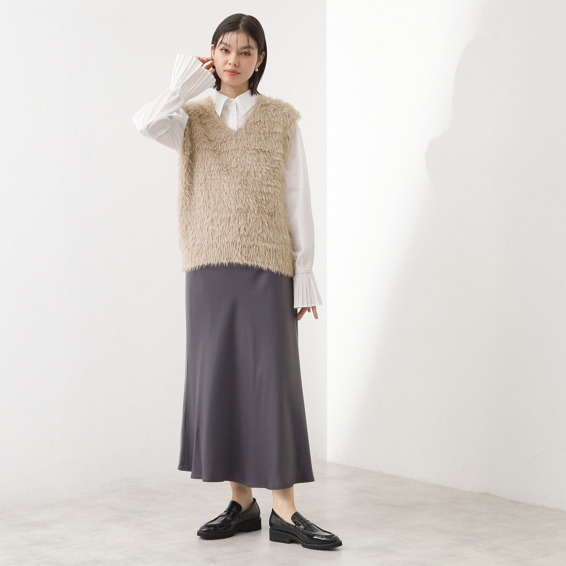 THE SHOP TK「ふわふわフェザーベスト/洗える」|ベスト・ジレ|