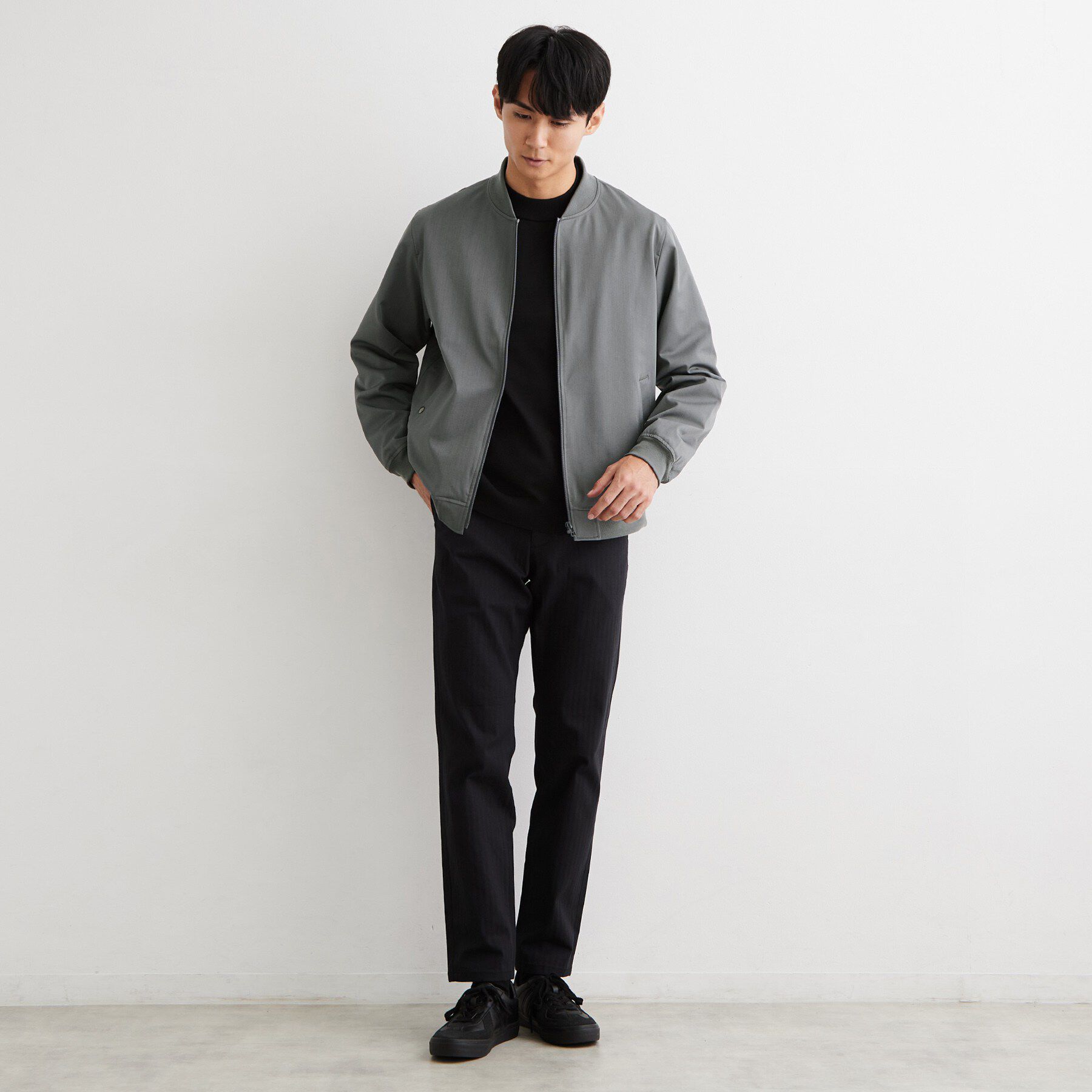 THE SHOP TK「【洗濯機OK／ストレッチ】FLEX LINE リブブルゾン」|ブルゾン・スタジャン|