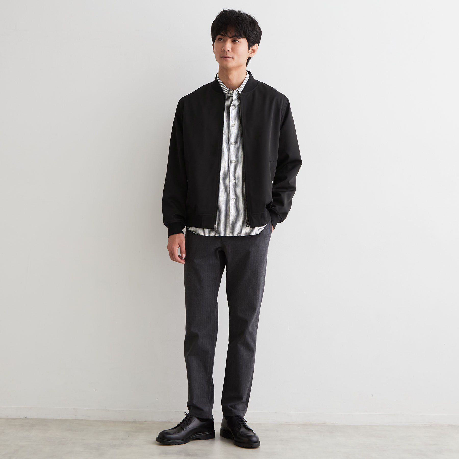 THE SHOP TK「【洗濯機OK／ストレッチ】FLEX LINE リブブルゾン」|ブルゾン・スタジャン|