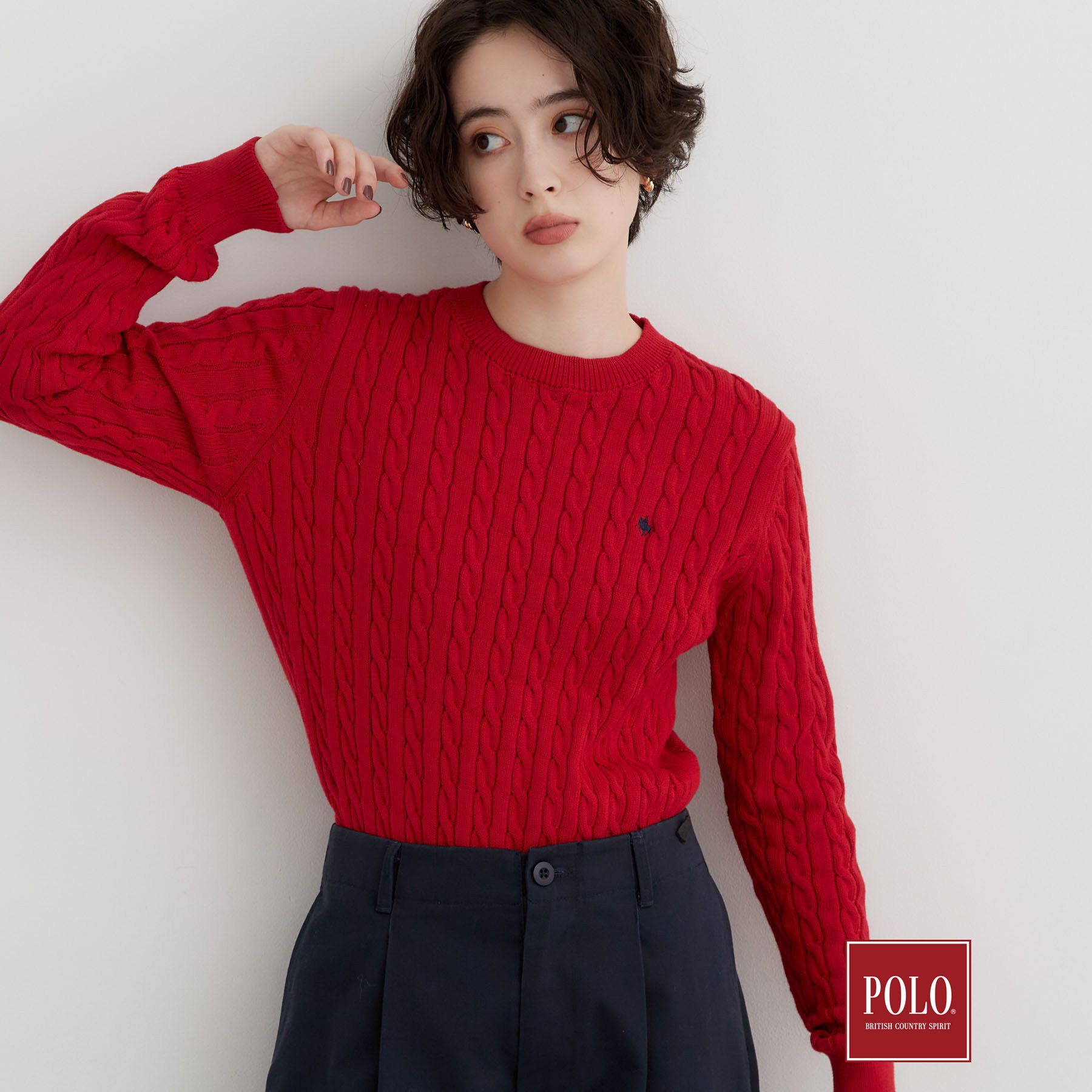 THE SHOP TK「POLO BCS/ケーブルニット」|ニット・セーター|
