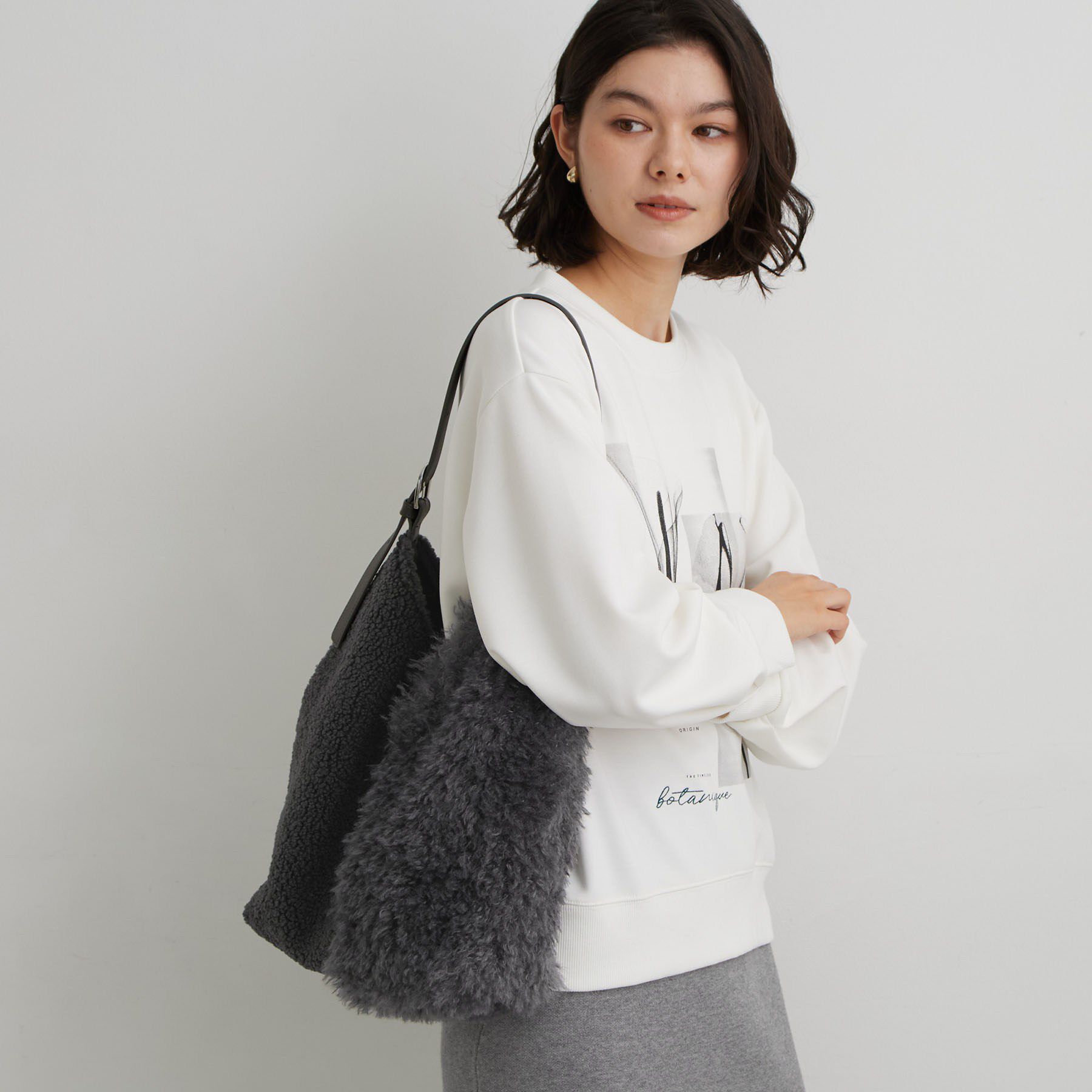 THE SHOP TK「ボア配色ワンショルダーバッグ」|トートバッグ|