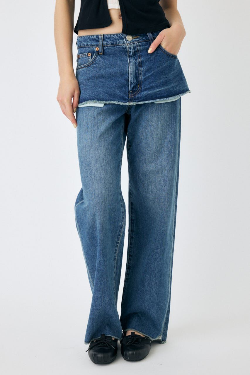 MOUSSY「LAYERED WIDE STRAIGHT デニム」|デニム|