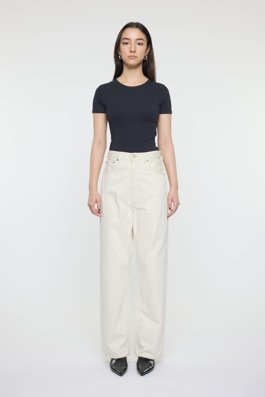 MOUSSY「HW WHT LOOSE STRAIGHT」|デニム|