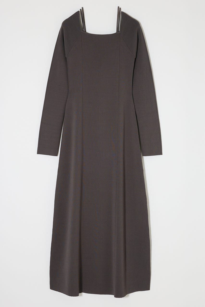 MOUSSY「OPEN NECK KNIT LONG ドレス」|ワンピース|