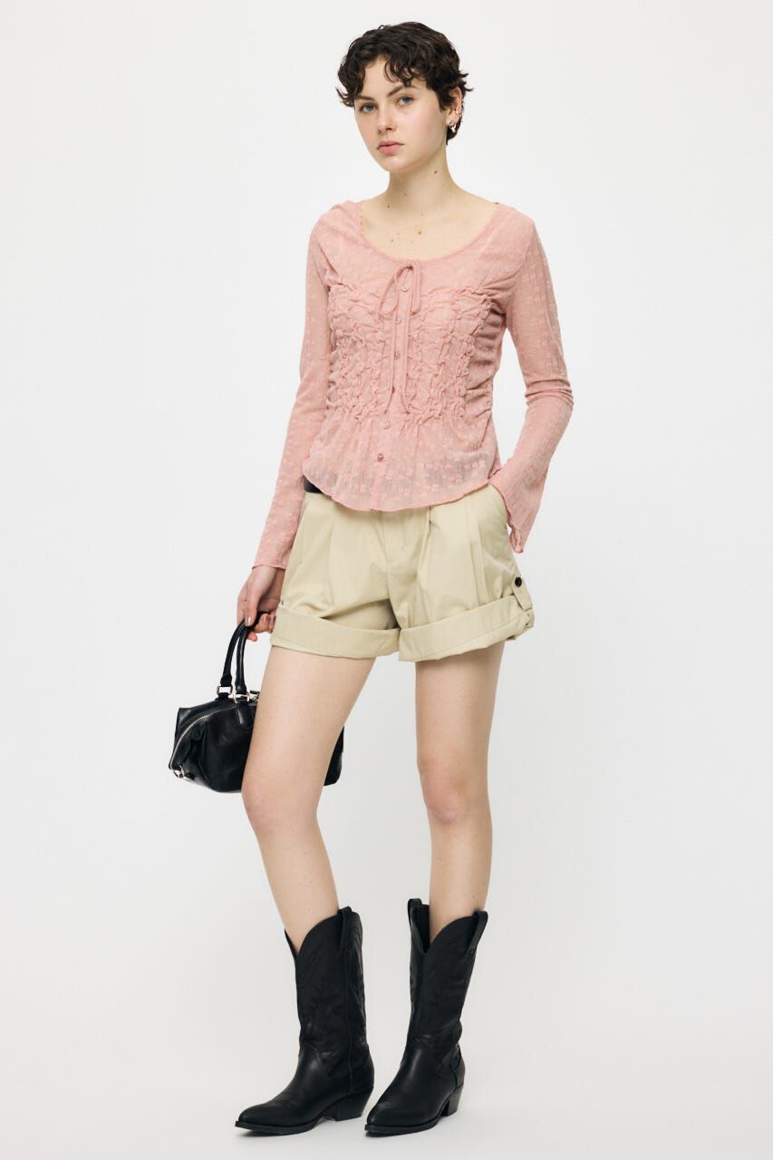 MOUSSY「SHIRRING LACE トップス」|Tシャツ・カットソー|