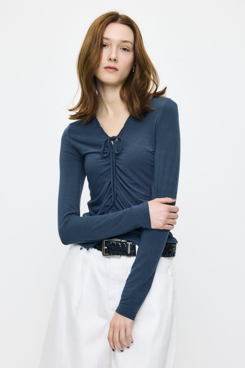 MOUSSY「GATHER V/N  トップス」|Tシャツ・カットソー|