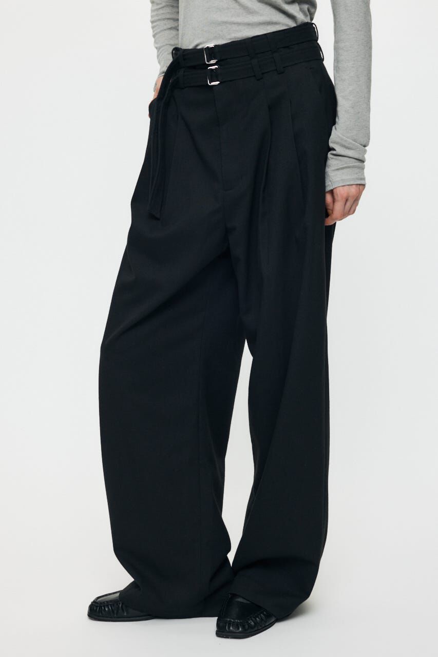 MOUSSY「BELTED WIDE TUCK パンツ」|その他|