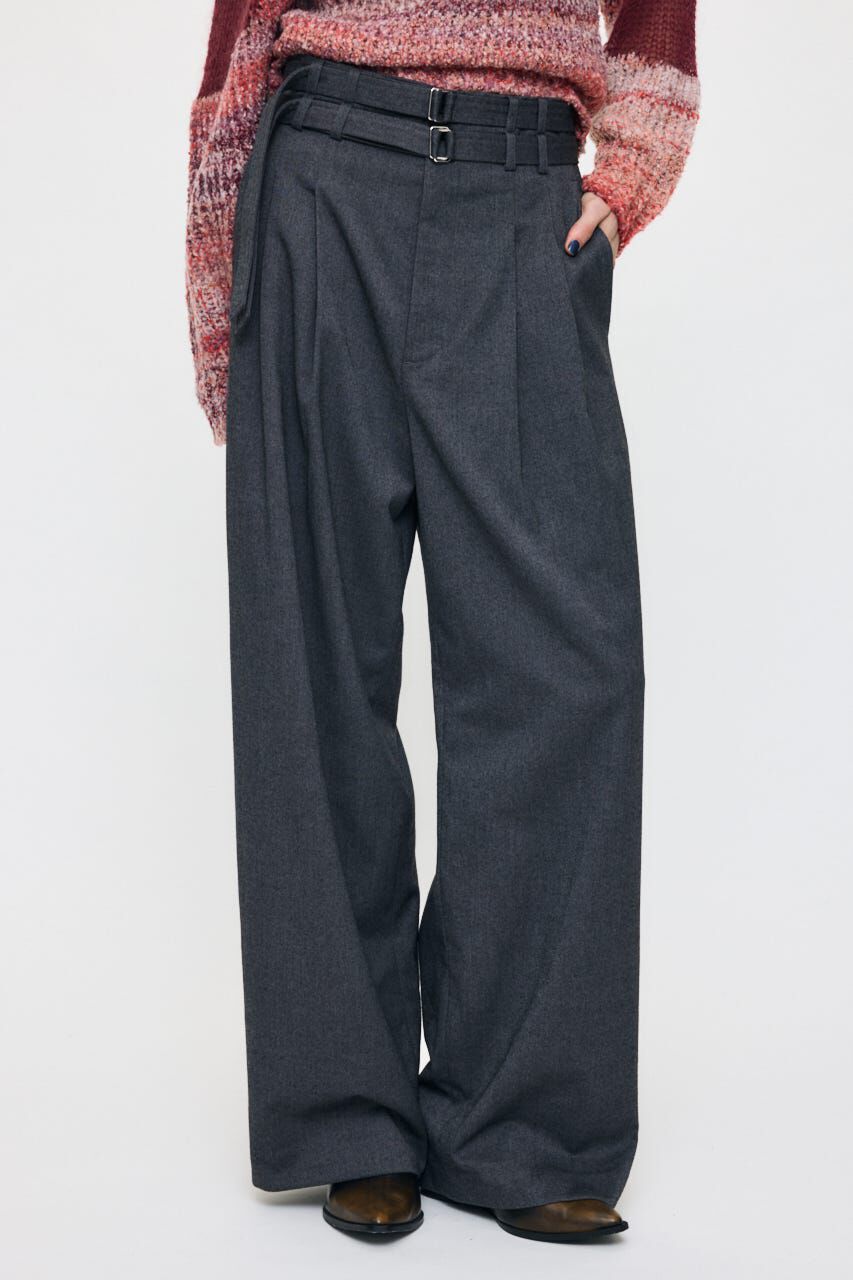 MOUSSY「BELTED WIDE TUCK パンツ」|その他|