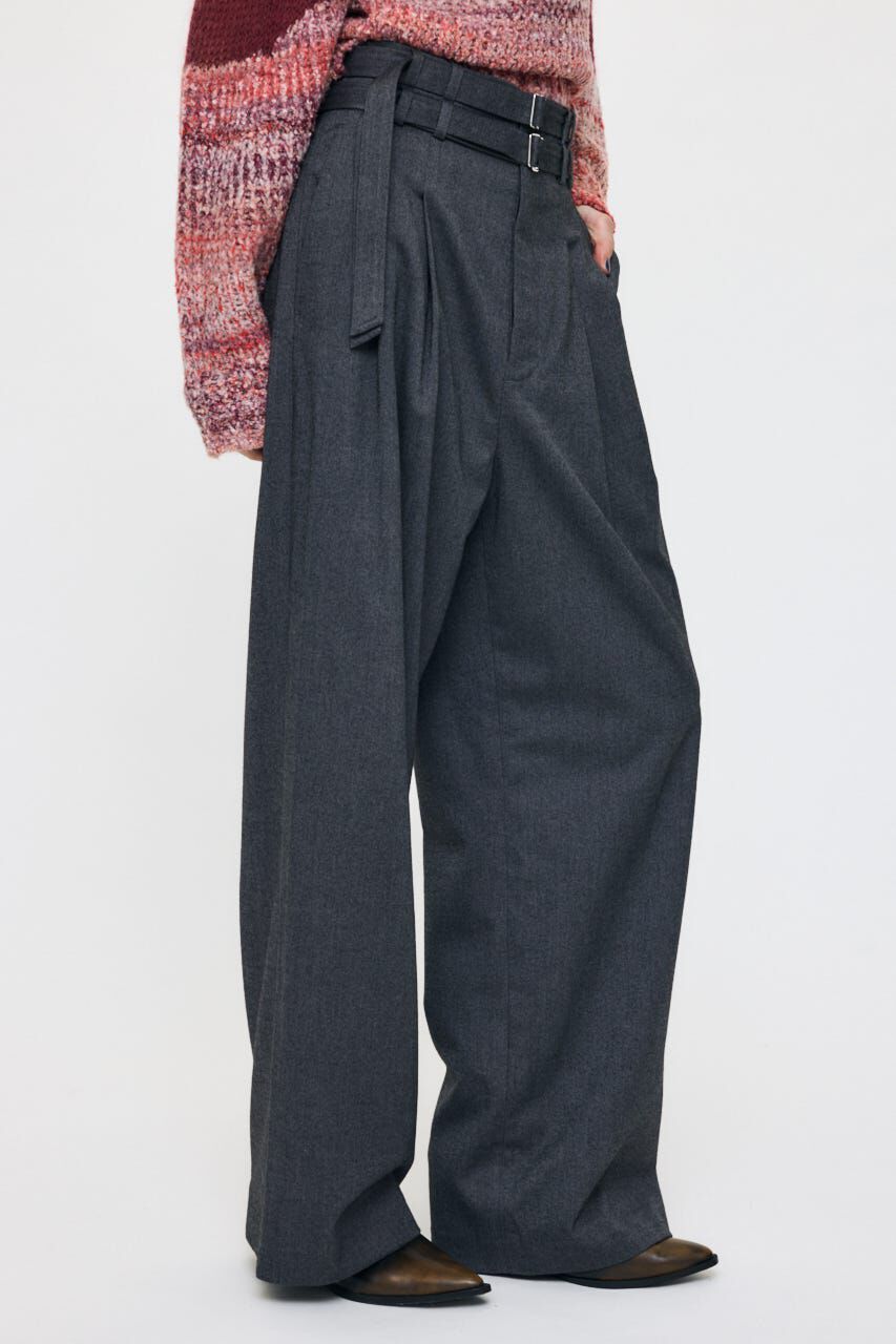 MOUSSY「BELTED WIDE TUCK パンツ」|その他|