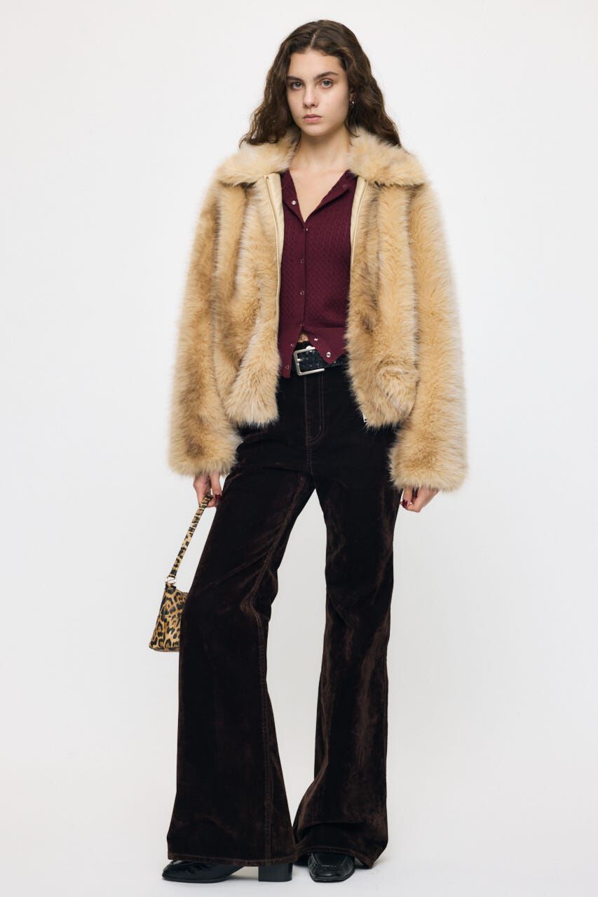 MOUSSY「VELVET LONG LEG フレア」|デニム|