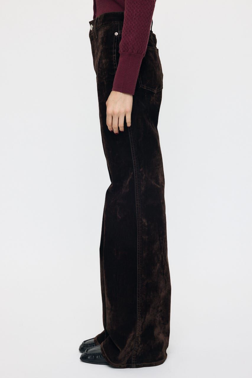 MOUSSY「VELVET LONG LEG フレア」|デニム|
