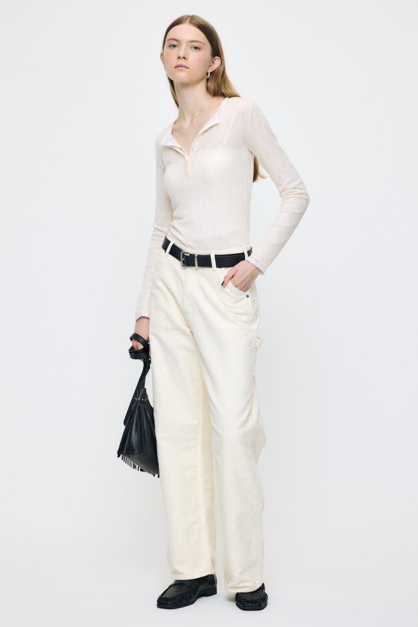 MOUSSY「ES SHEER HENRY NECK KNIT トップス」|ニット・セーター|