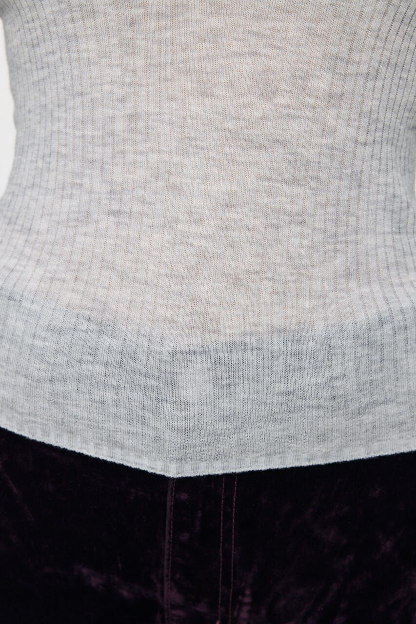 MOUSSY「ES SHEER HENRY NECK KNIT トップス」|ニット・セーター|