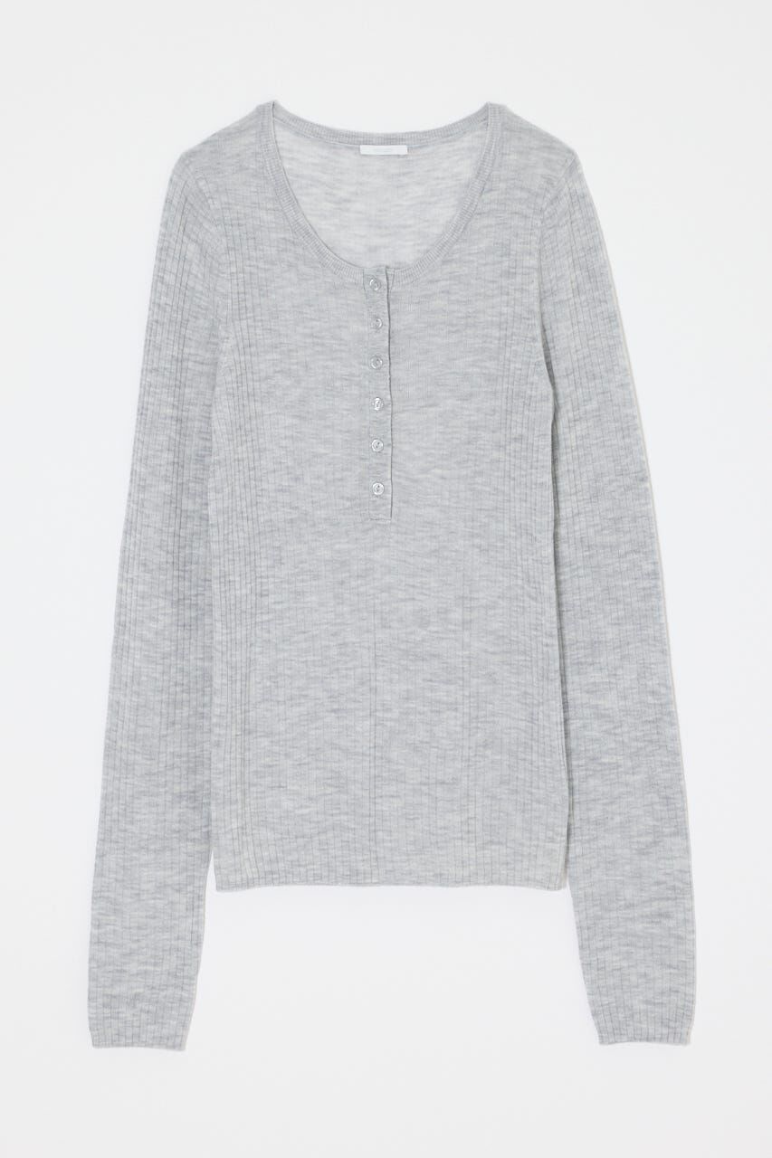 MOUSSY「ES SHEER HENRY NECK KNIT トップス」|ニット・セーター|