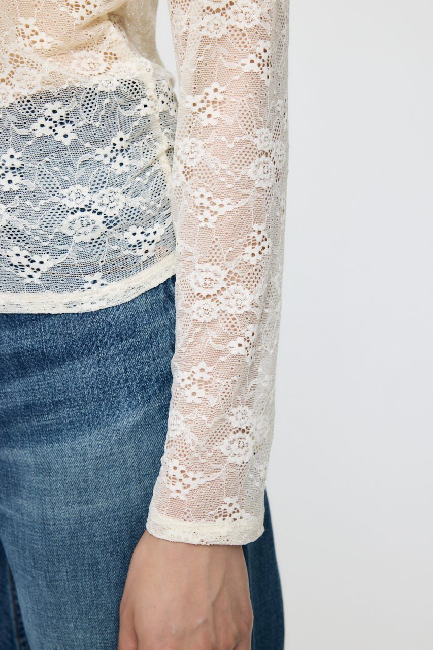 MOUSSY「ES LACE HI NECK トップス」|Tシャツ・カットソー|