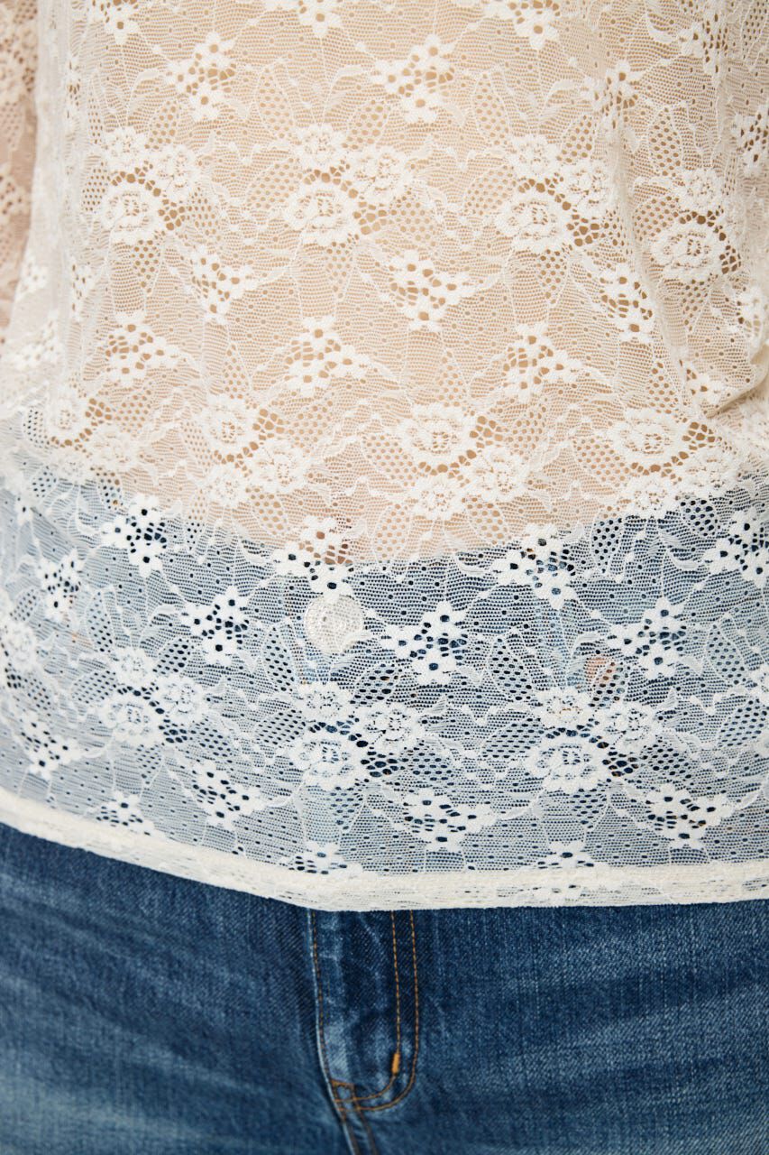 MOUSSY「ES LACE HI NECK トップス」|Tシャツ・カットソー|