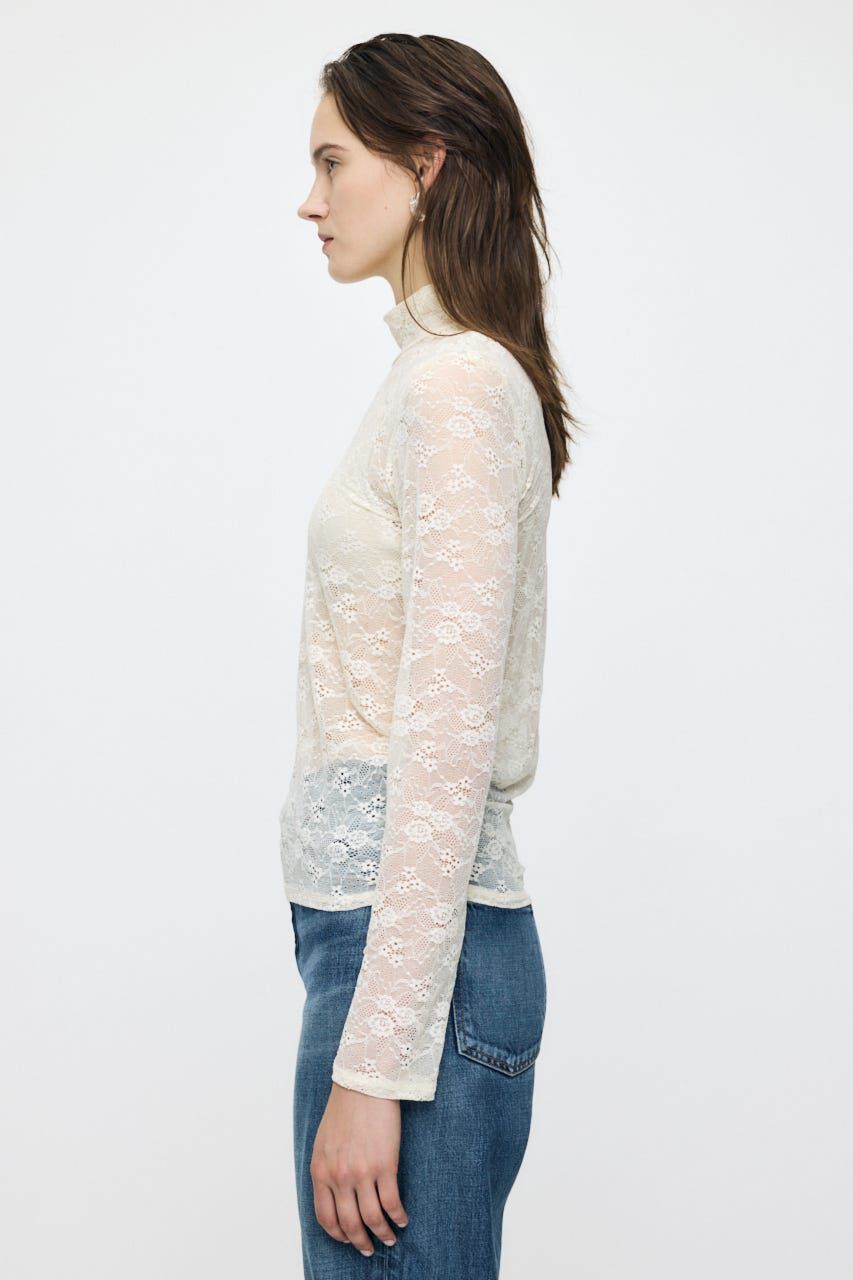 MOUSSY「ES LACE HI NECK トップス」|Tシャツ・カットソー|