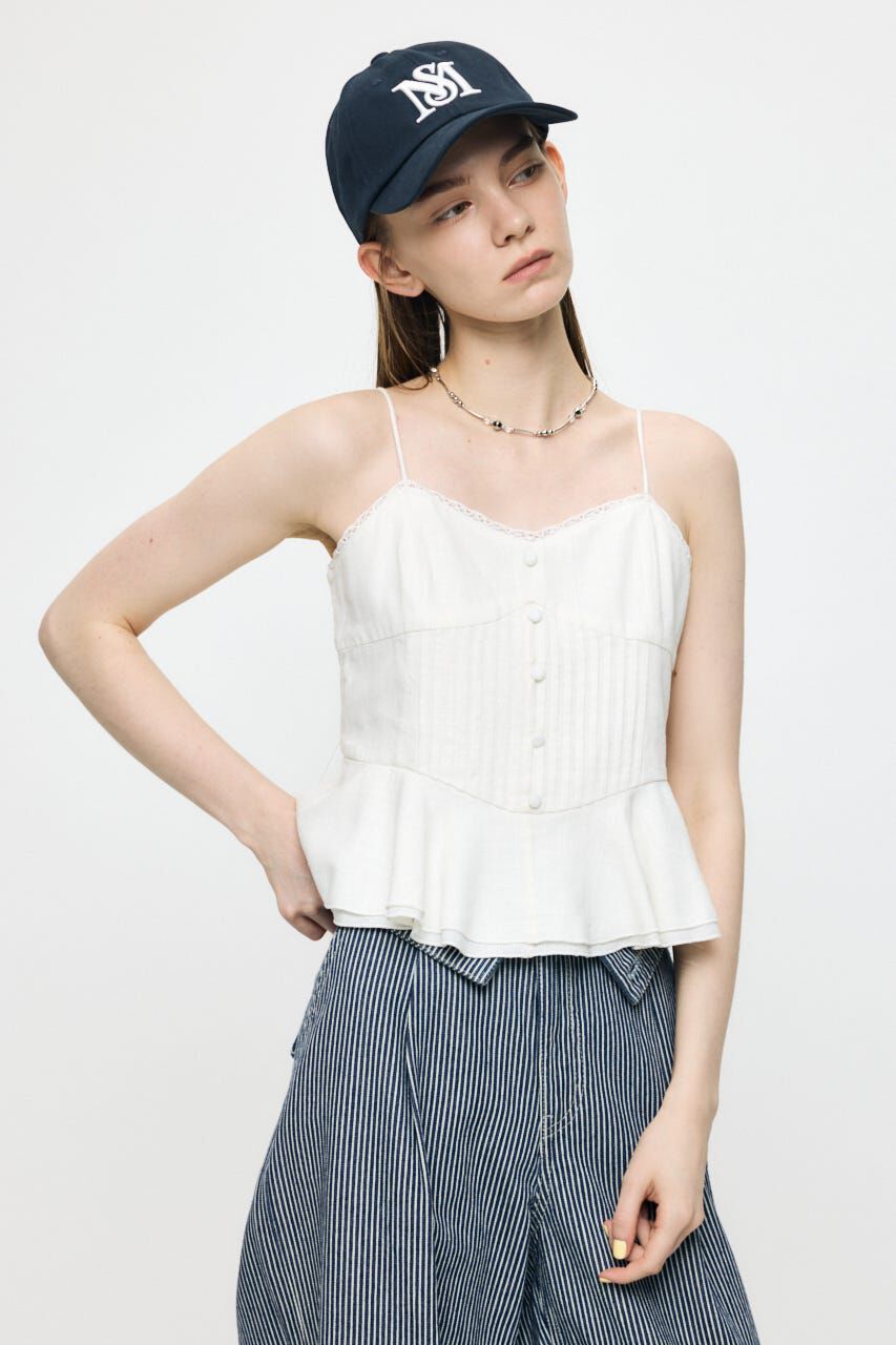 MOUSSY「LINEN BLEND CORSET CAMI トップス」|キャミソール|