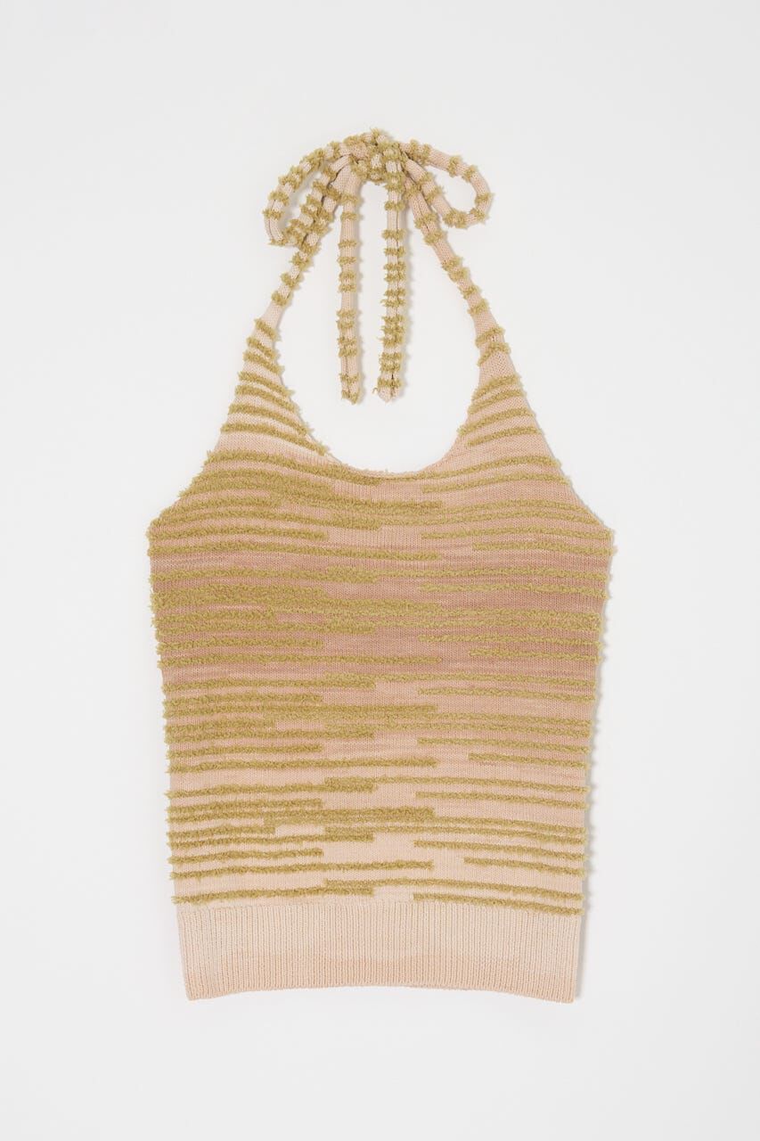 MOUSSY「MIX YARN HALTER KNIT トップス」|キャミソール|