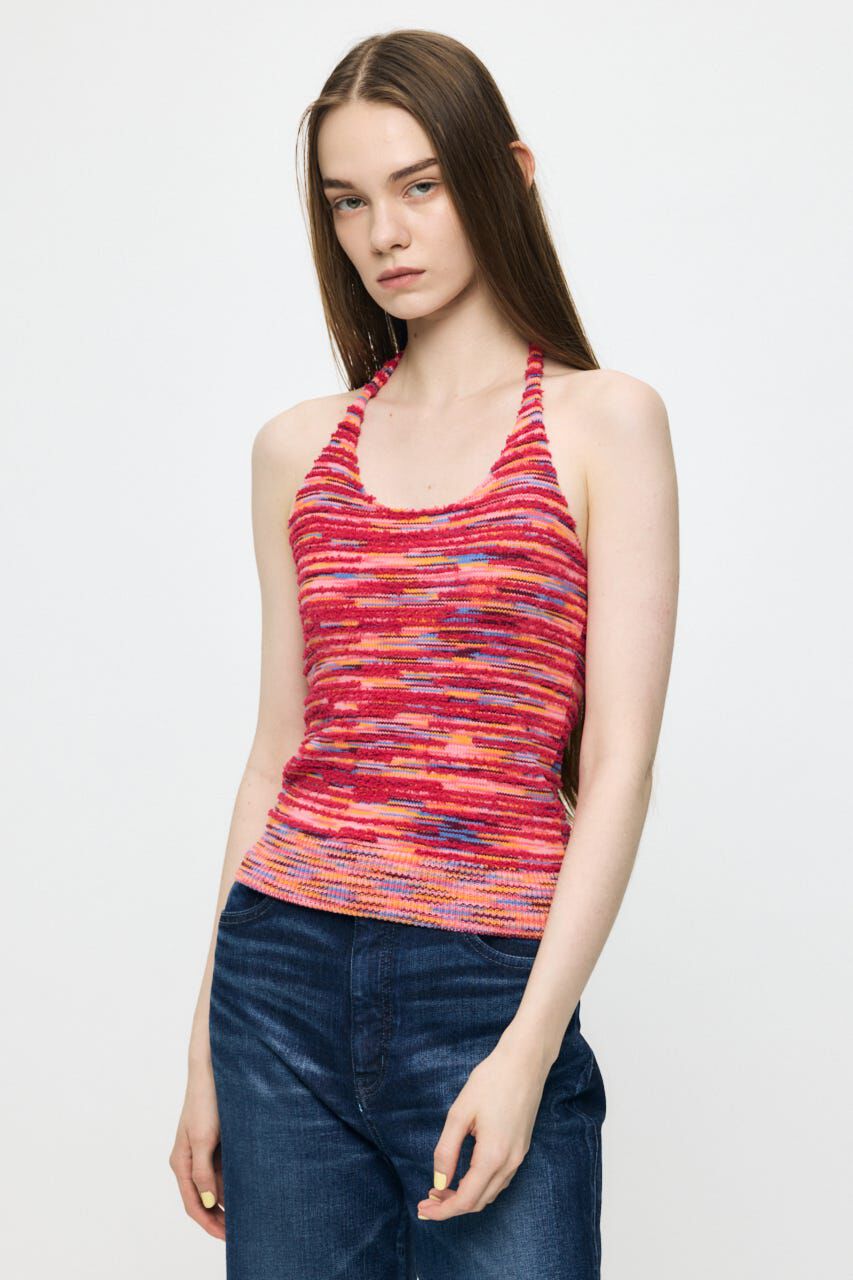 MOUSSY「MIX YARN HALTER KNIT トップス」|キャミソール|