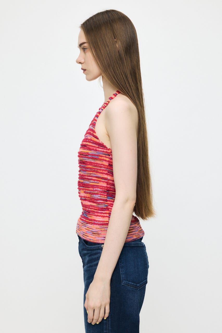 MOUSSY「MIX YARN HALTER KNIT トップス」|キャミソール|