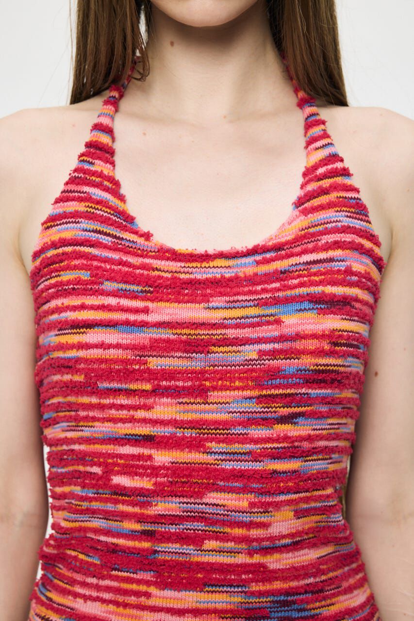 MOUSSY「MIX YARN HALTER KNIT トップス」|キャミソール|