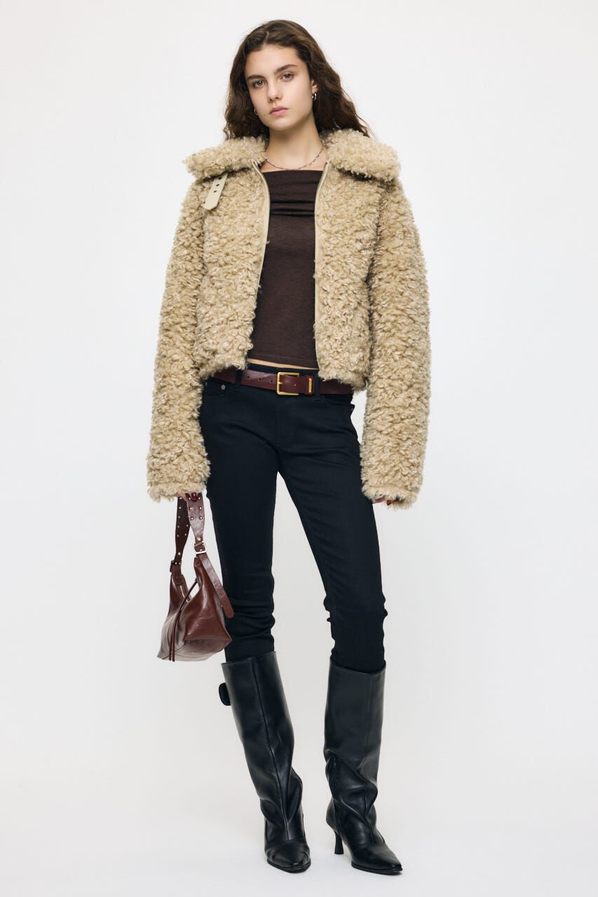 MOUSSY「REVERSIBLE CURLY FUR ジャケット」|ブルゾン・スタジャン|