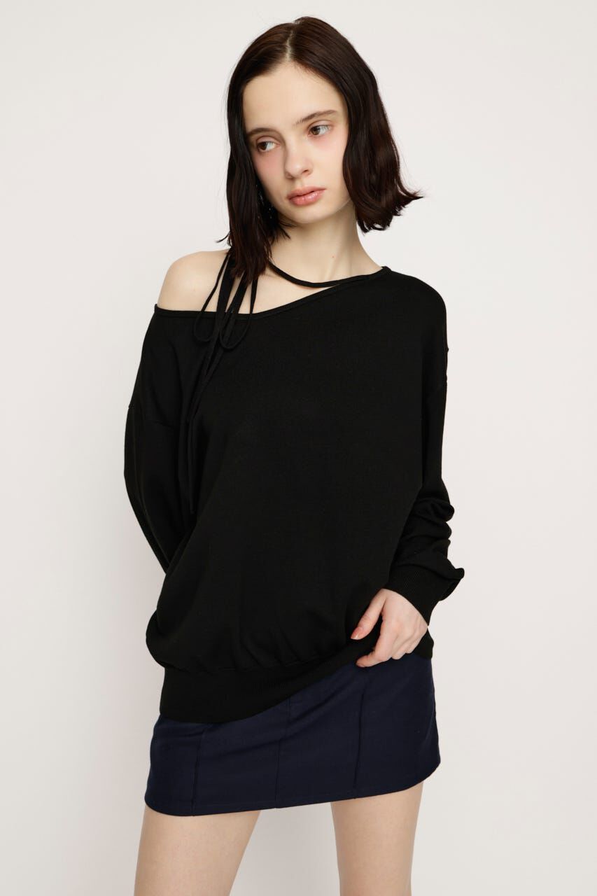 SLY「ASYMMETRY NECK LOOSE トップス」|ニット・セーター|