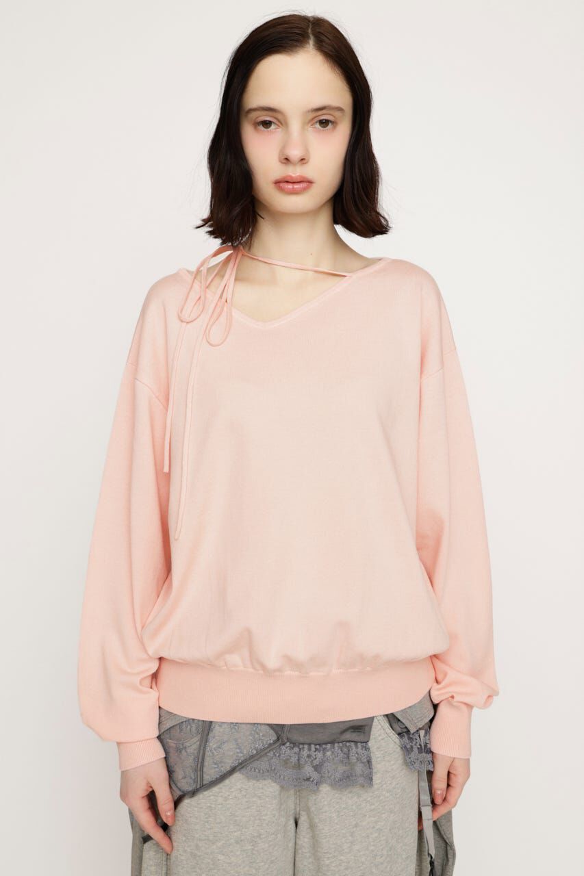 SLY「ASYMMETRY NECK LOOSE トップス」|ニット・セーター|